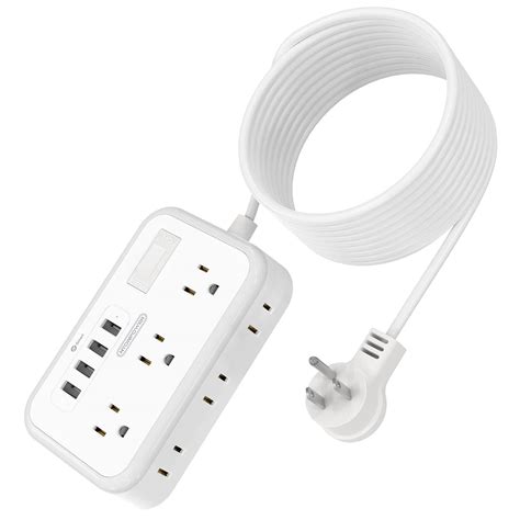 Extension Cord 15 ft, Surge Protector Power Strip with 6 Widely Outlets ...