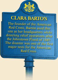 header=[Marker Text] body=[The founder of the American Red Cross, Barton used this site as her ...