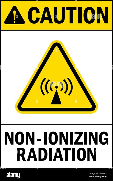 Caution non-ionizing radiation warning sign. Health safety signs and ...