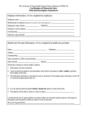 FMLA Certification Of Fitnessfor Duty 0301doc - Fill and Sign Printable Template Online