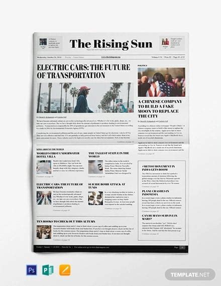 Newspaper Template - 162+ Free Word, PPT, PDF, PSD, EPS, Indesign Documents Download! | Free ...