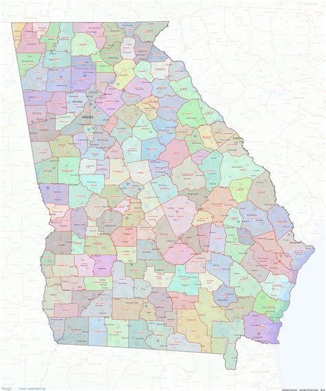 Georgia Map Showing Counties - Map Of Rose Bowl