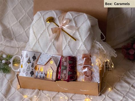 Christmas Gift Box for Women, Gift Basket for Her With Blanket & Socks ...