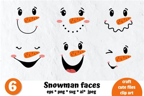 Snowman Faces Bundle, Snowmans Svg, Snowman Face Svg | ubicaciondepersonas.cdmx.gob.mx