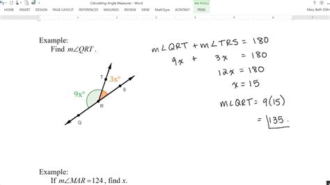 Calculating Angle Measures - YouTube