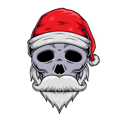 Illustration of Santa Claus human skull mascot character wearing santa ...