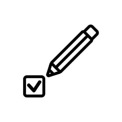 Pencil choice icon vector. Isolated contour symbol illustration ...