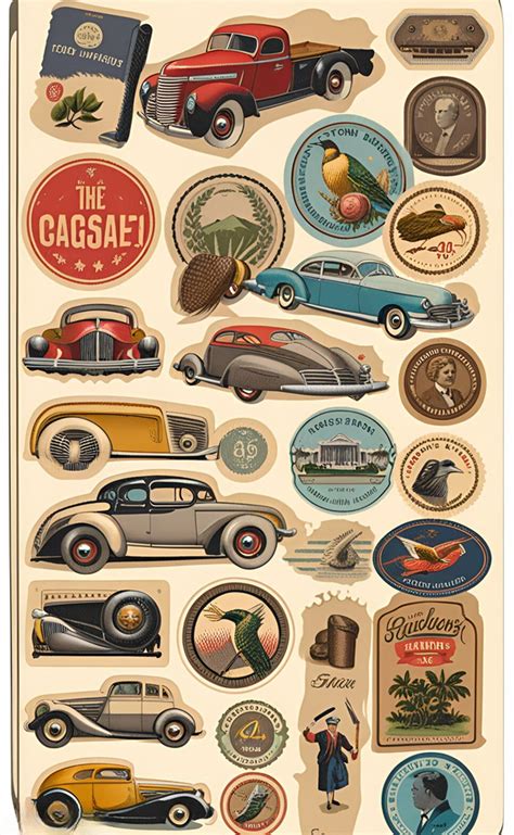 Vintage Car Stickers Free Stock Photo - Public Domain Pictures