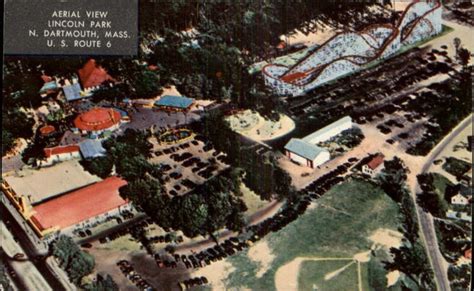 North Dartmouth MA Lincoln Amusement Park Aerial View Old Postcard ...