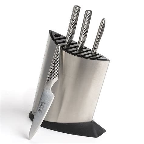 Global Cromova 18 Stainless Steel Knife Block Set - 5-Piece 9408D - Save 26%