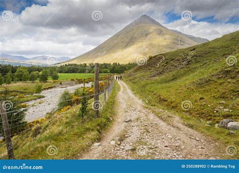 On the West Highland Way between Tyndrum and the Bridge of Orchy Stock Photo - Image of clouds ...