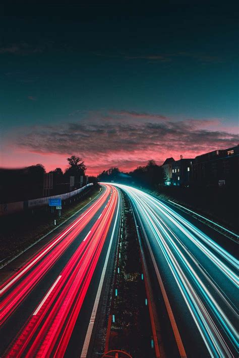 Highway Timelapse Photography Of Vehicles At Night Freeway Image Free Photo