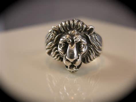 Sterling Silver Lion Head Ring - Freedom Jewelry USA