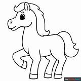 Easy Horse Coloring Page  Drawing Guides sketch template
