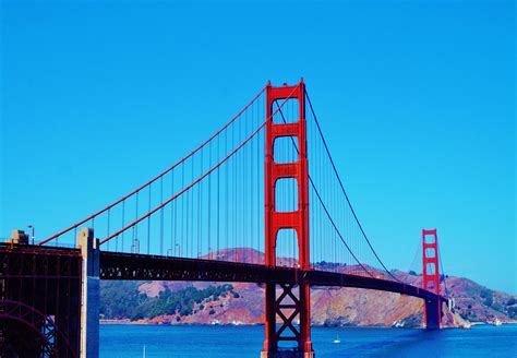 Free Images : sea, suspension bridge, golden, usa, america, landmark, gate, california, ca ...