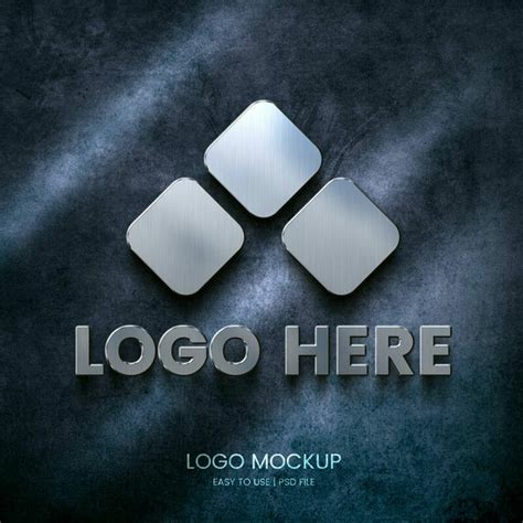 Free Metallic Logo PSD Mockup Template » CSS Author