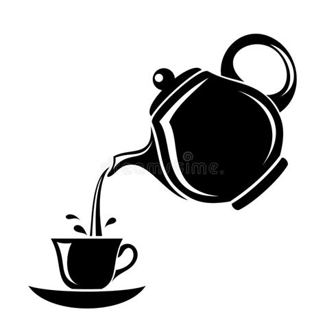 Black Silhouette of Teapot and Cup. Stock Vector - Illustration of ...