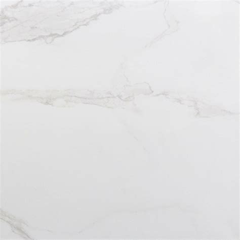 Carrara White Gloss Marble Rectified Porcelain Floor Tiles