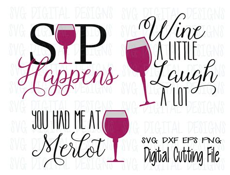 Wine Svg Bundle Wine Glass Svg Wine Quote Svg Wine Sayings