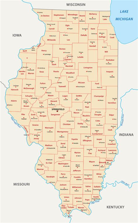 Illinois Counties Map | Mappr