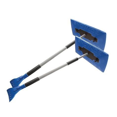 2 Pack Snow Joe Jumbo Telescoping Snow Broom + Ice Scraper B