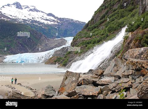 Mendenhall Glacier, Nugget Falls, Juneau, Southeast, Alaska Stock Photo - Alamy