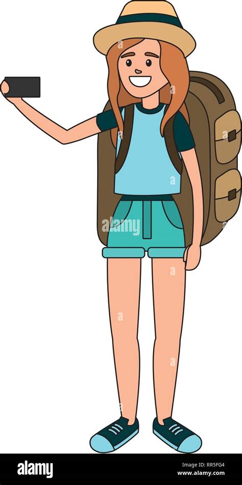 tourist woman cartoon Stock Vector Image & Art - Alamy