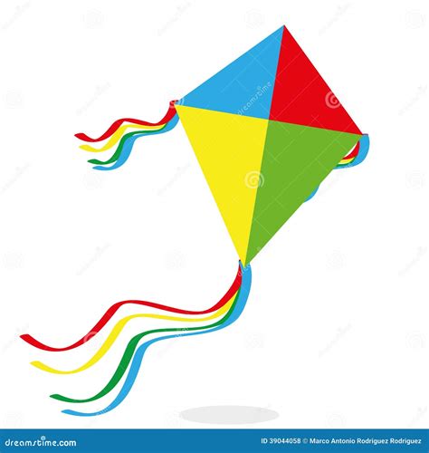 Cartoon Kite Isolated on White Background Stock Vector - Illustration ...