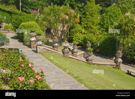 Ornamental Gardens Watermouth Castle North Devon England Stock Photo ...