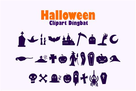 Halloween Clipart - A Dingbat Font - So Fontsy