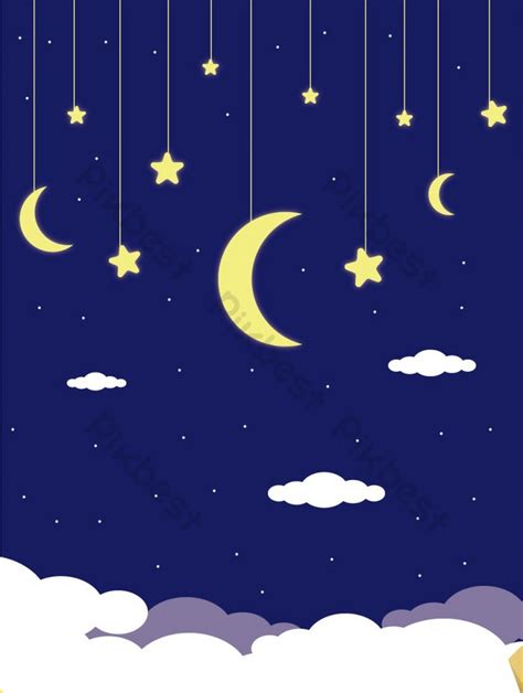 drawing beautiful romantic night sky stars moon background | Backgrounds AI Free Download - Pikbest