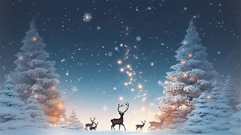 Christmas Beautiful Winter White Snowflakes Sika Deer Heavy Snow ...