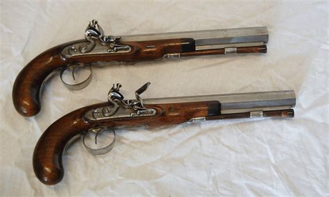 Pair Of Early Nineteenth Century Flintlock Duelling Pistols By Charles ...