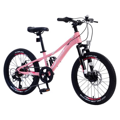 Zukka 20 inch Girls Mountain Bike 7 Speed Aluminum Alloy Frame Bicycle for Kids Girls in Pink ...