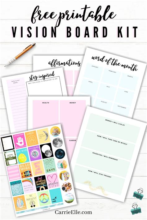 Free Printable Vision Board Kit - Carrie Elle