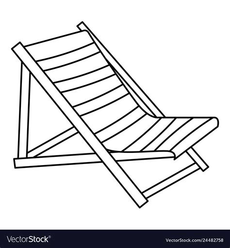 Wooden beach chair icon Royalty Free Vector Image