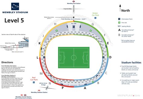 Wembley Stadium seating plan - Level 5 map - MapaPlan.com