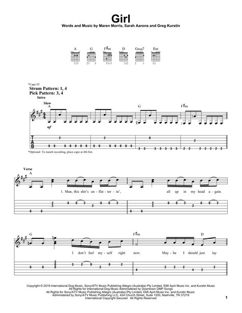 GIRL by Maren Morris - Easy Guitar Tab - Guitar Instructor