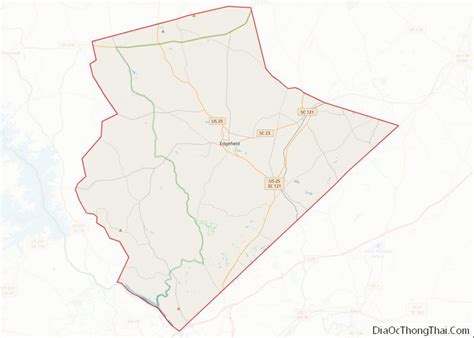 Map of Edgefield County, South Carolina - Địa Ốc Thông Thái