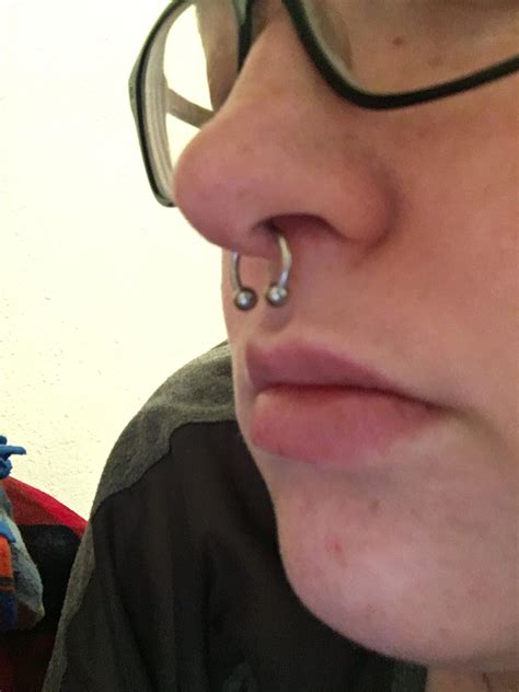 Concerned on placement of 2 day old septum piercing. Advice? : r/piercing