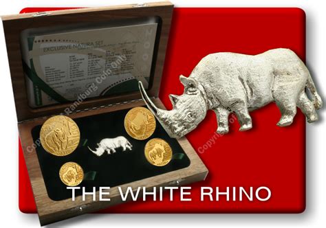 Gold Proof Natura Exclusive Set - White Rhino With Silver Figurine ...