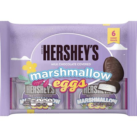 Hershey's, Easter Milk Chocolate Covered Marshmallow Eggs, 6 Count, 5.7 Ounces - Walmart.com ...