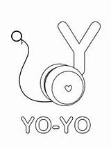 Learning YoYo For Letter Y Coloring Page  Bulk Color In 2020 sketch template