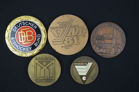 Lot Detail - Lot of 5 World Championship Ice Hockey Medals From Hal ...