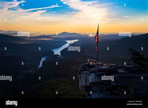 Sunrise at Chimney Rock, North Carolina Stock Photo - Alamy