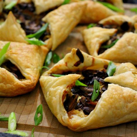 Vegan Mushroom Quiche Puff Pastry Folds