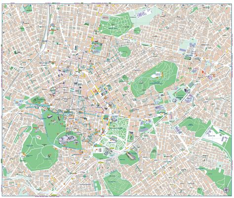 Map of Athens tourist: attractions and monuments of Athens