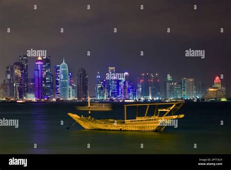 Qatar, Doha, skyline Stock Photo - Alamy