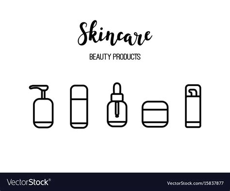 Skincare products cosmetics beauty routine Vector Image