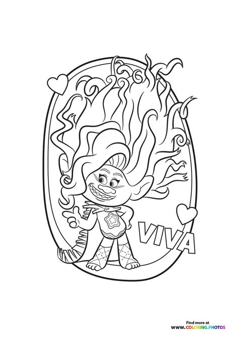 Viva Trolls Band together - Coloring Pages for kids